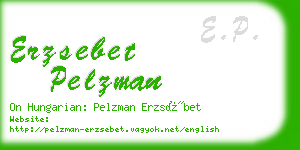 erzsebet pelzman business card